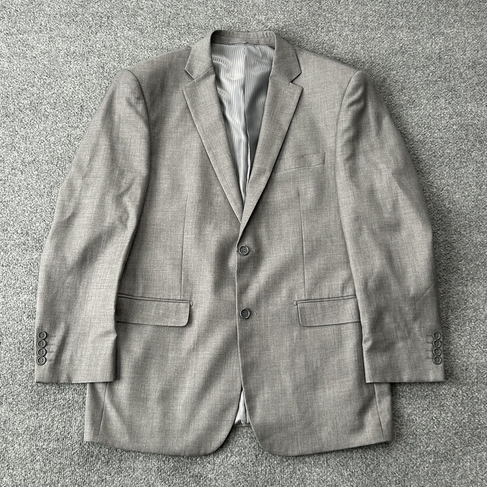 Bertolini Suit Jacket Mens 44 Gray Wool Silk Blend 2‎ Button Blazer Sport Coat